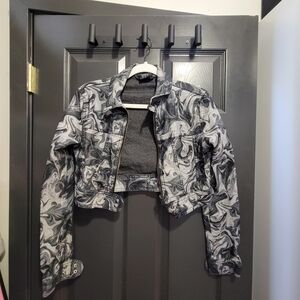 BDG Black and Gray Jean Jacket with Structured Silhouette